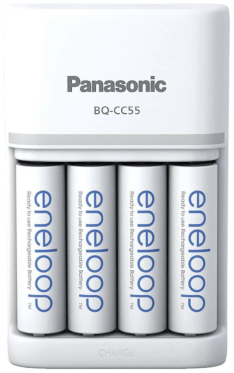 Panasonicin laturi BQ-CC55 (sis. 4x eneloop pro AA-paristoa) – Panasonic