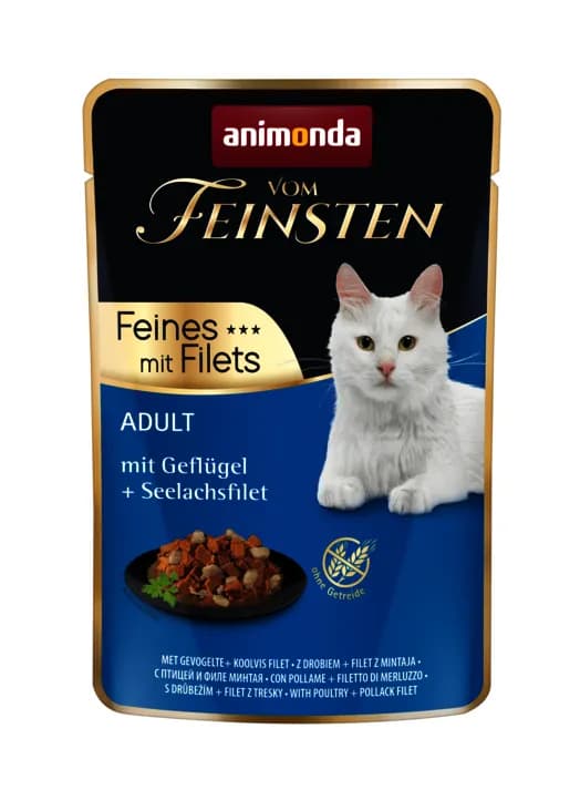 Animonda Vom Feinsten Tasty Choice with Filets Beef & Turkey, Kissan märkäruoka, Adult, 85 g – Animonda