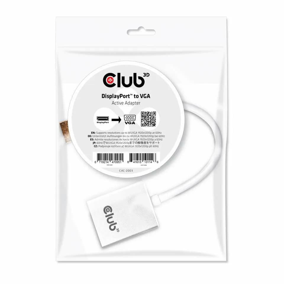 Club 3D  DisplayPort – VGA -adapteri, Valkoinen