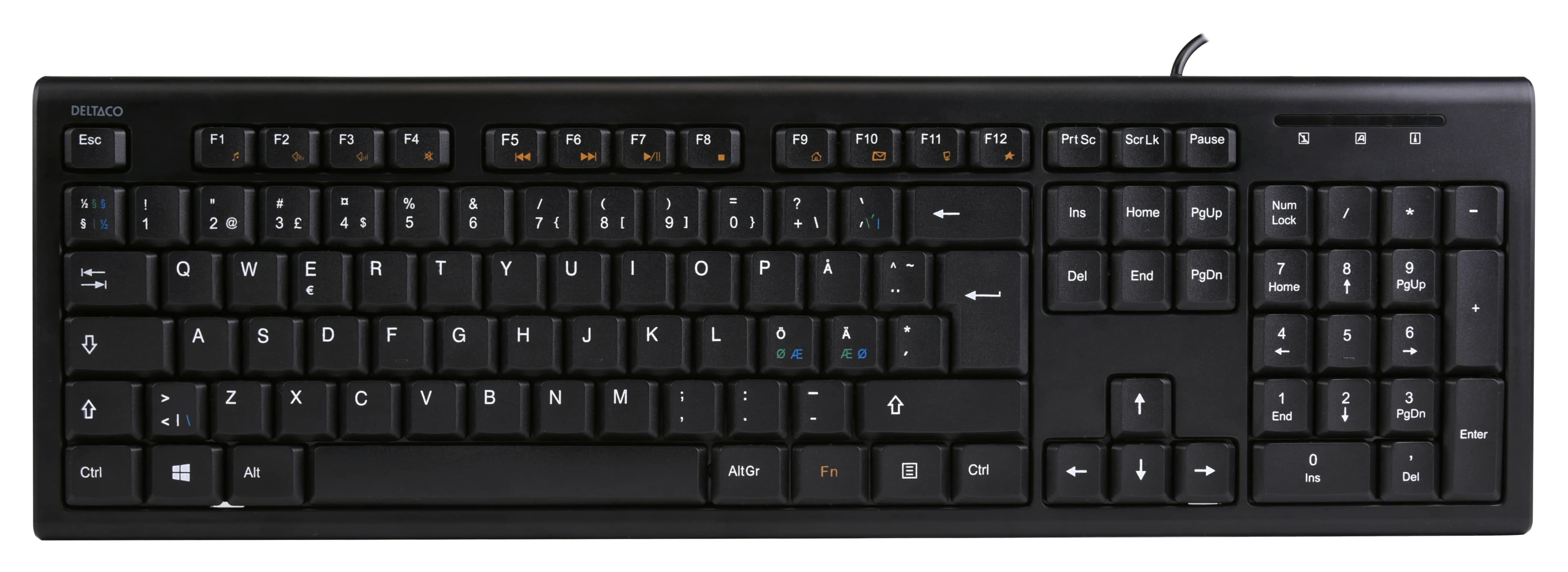 DELTACO TB-626 -näppäimistö, musta