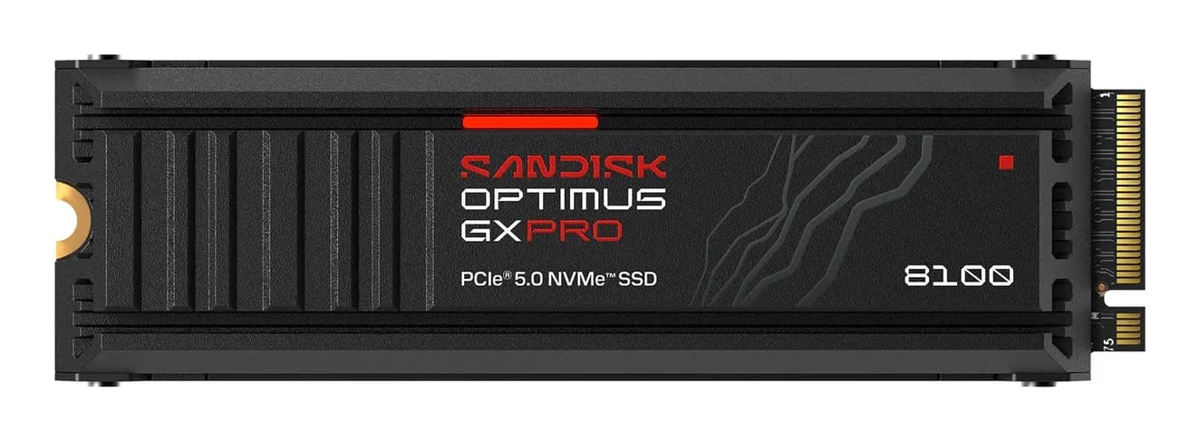 SanDisk Optimus GX PRO 8100 1 TB M.2 2280 PCIe 5.0 NVMe SSD jäähdytyselementillä – SanDisk