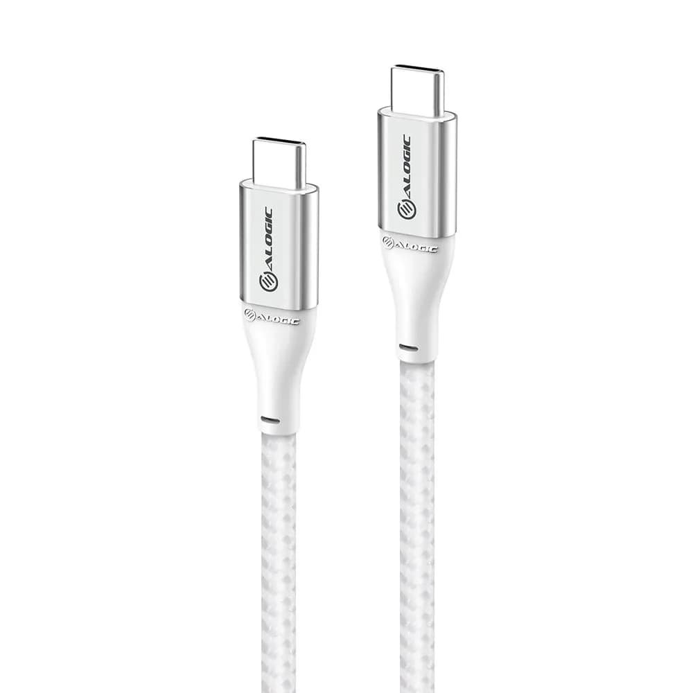 ALOGIC Ultra USB-C -kaapeli, 100 W, 0,3 m, hopea – Alogic