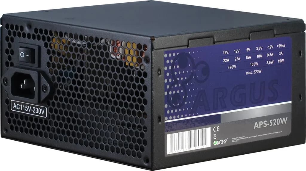 Inter-Tech Argus APS-520W 520W -virtalähde, 80 Plus Bronze – Inter-Tech