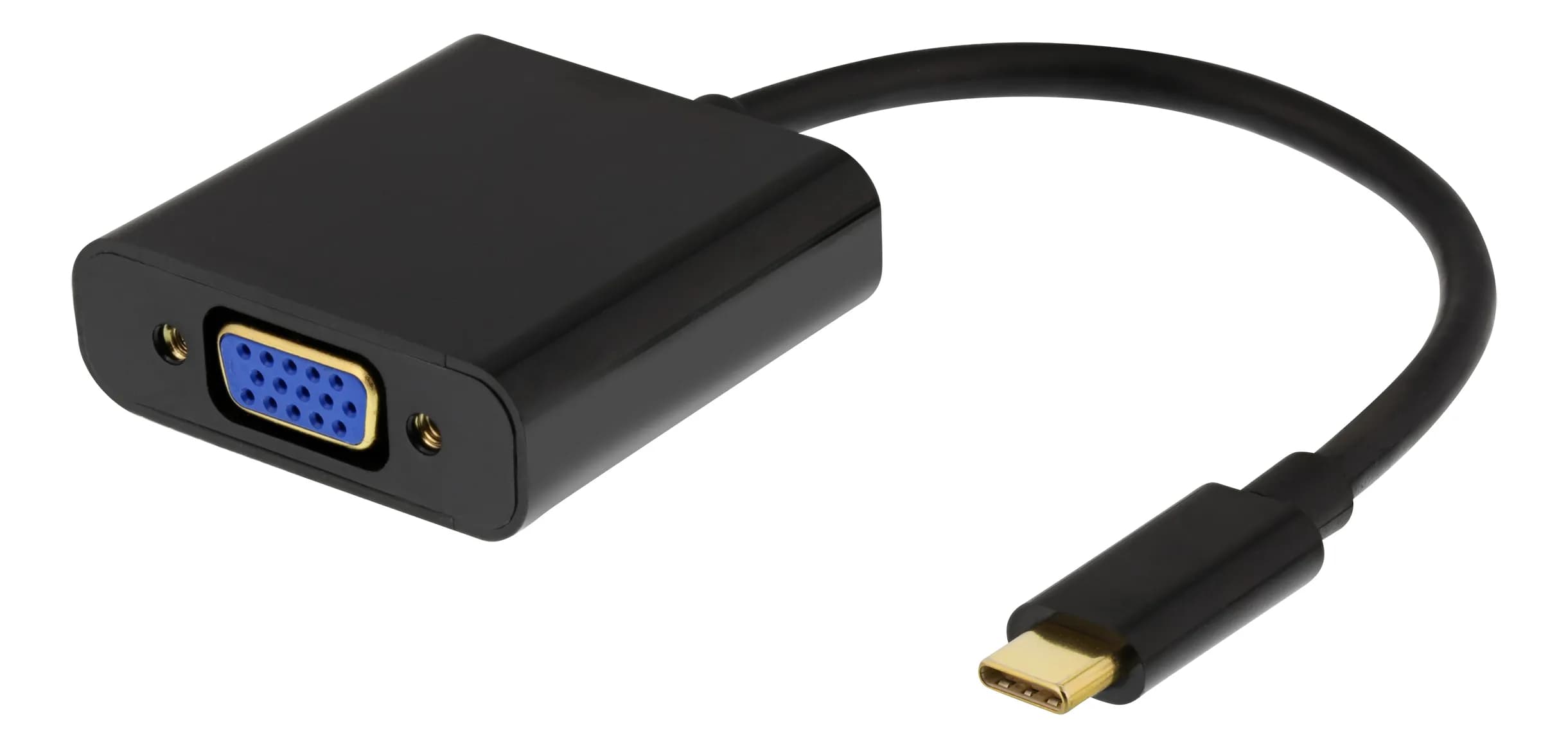 DELTACO USB-C till VGA adapter, USB typ C hane - VGA hona + 3,5mm – Deltaco
