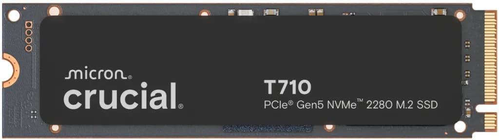Crucial T710 4 Tt M.2 PCIe 5.0 x4 NVMe -SSD-levy, musta – Crucial
