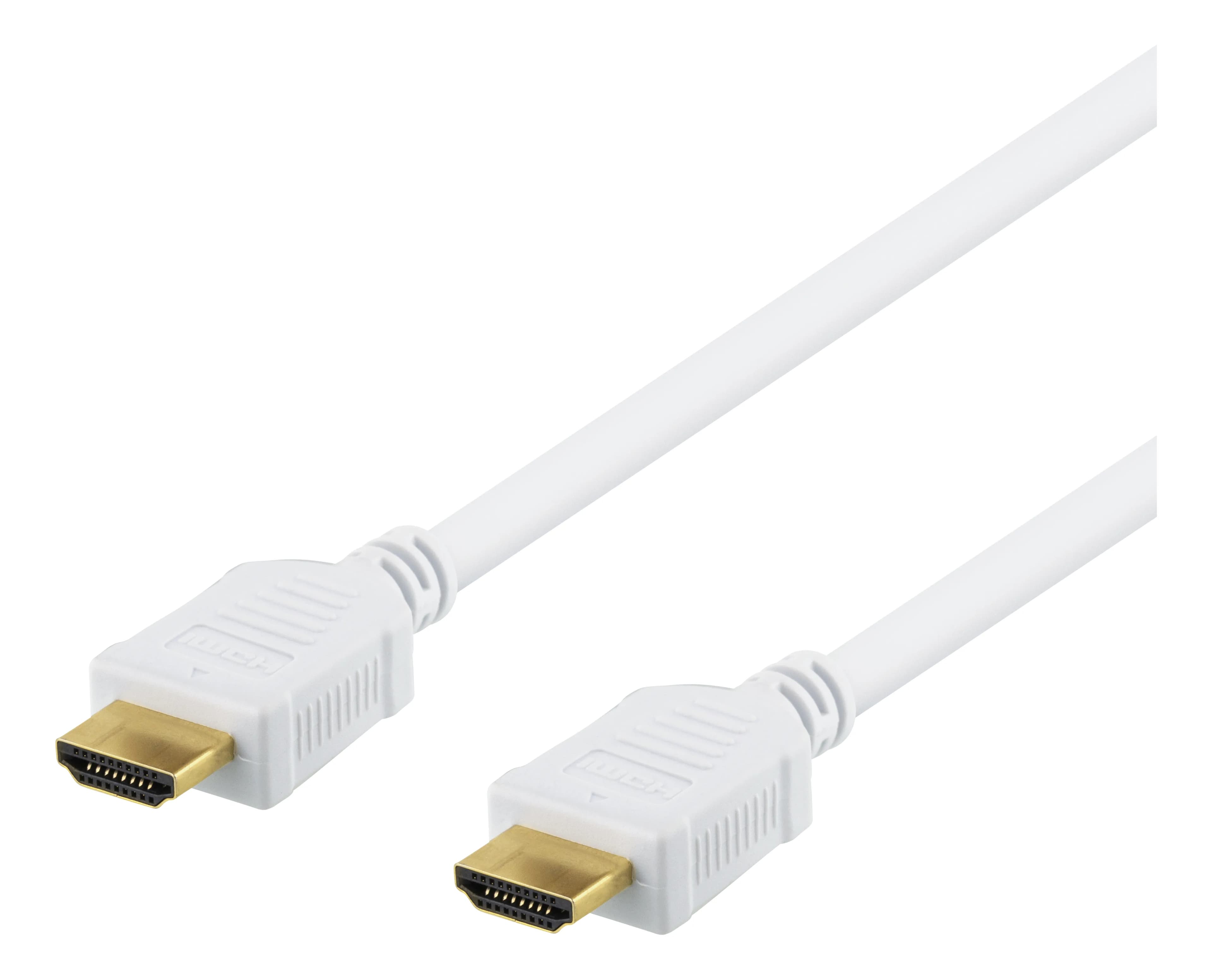HDMI 1.4 Flat -kaapeli, jossa Ethernet, 4K, 10 m, valkoinen