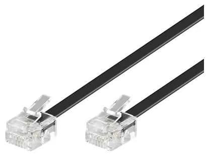 MicroConnect RJ11 2m -puhelinkaapeli, musta – Microconnect
