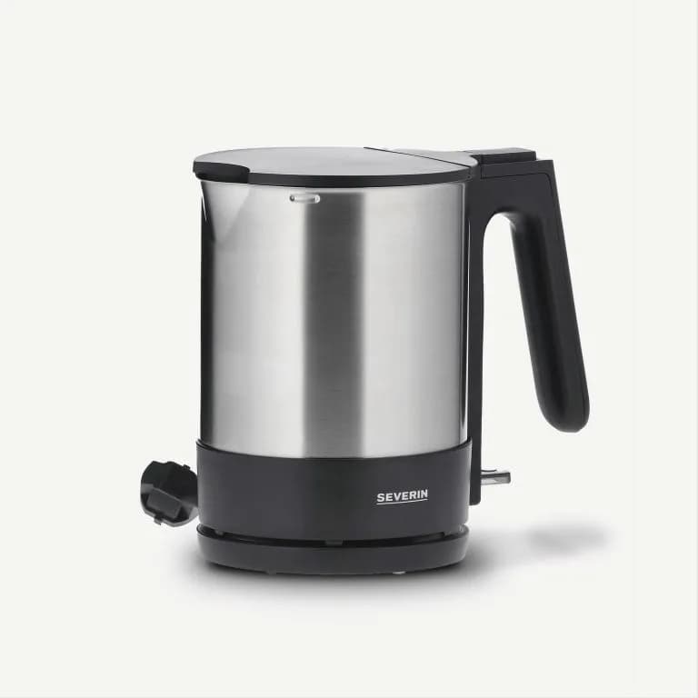Severin WK 3409 -vedenkeitin, 1,7 l, 2200 W, musta/hopea