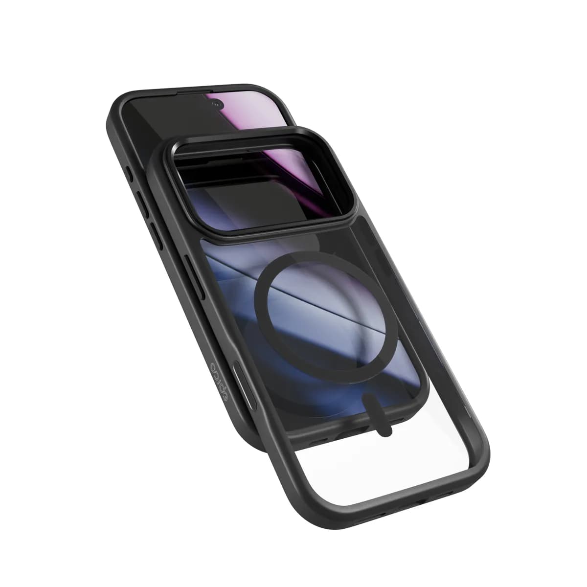 Epico Hero Pro Mag+ Case iPhone 17 Pro Max Qi2  &  MagSafe yhteensopiva, läpinäkyvä musta – EPICO
