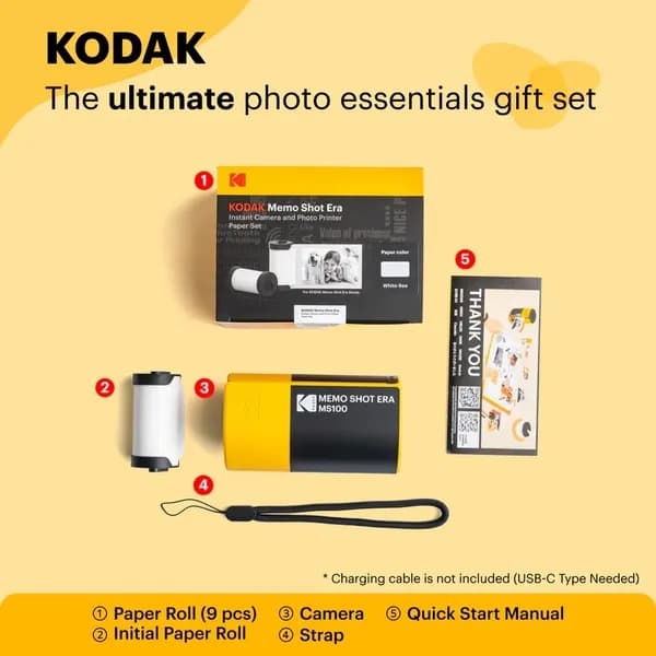 KODAK Instant Camera Memo Shot MS100 White Bundle – Kodak