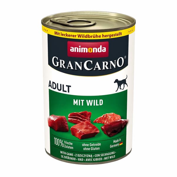 Animonda GranCarno Adult Game, Koiran märkäruoka, Viljaton, 400 g – Animonda