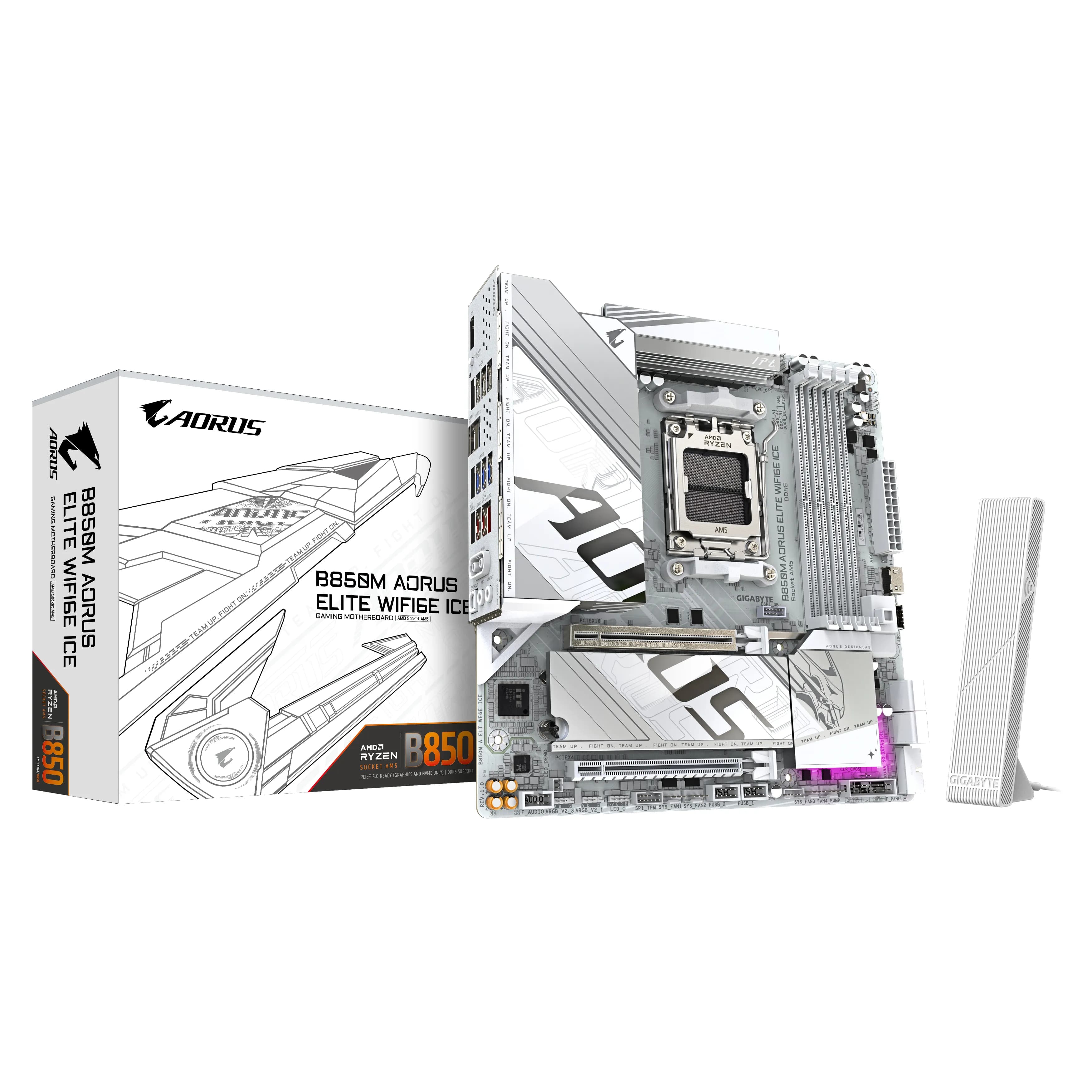 Gigabyte Aorus B850M Elite Ice WiFi 6E AM5 mATX -emolevy – Gigabyte