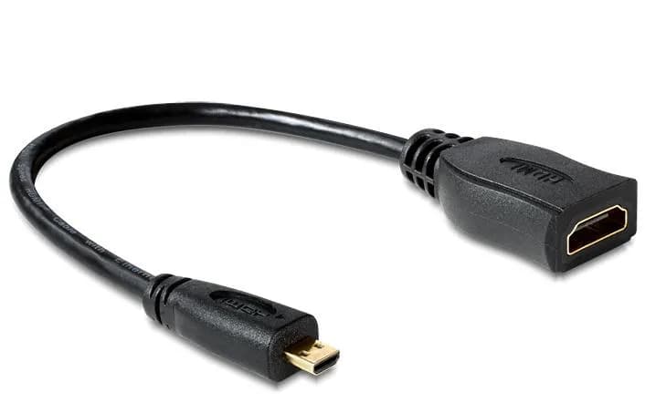 DELOCK Cable High Speed HDMI - Micro-D male > HDMI-A female 23 cm – De-Lock