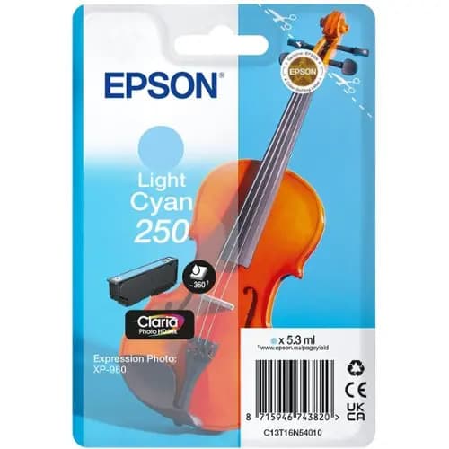 Epson 250 -mustekasetti, 5.3 ml, vaaleansyaani
