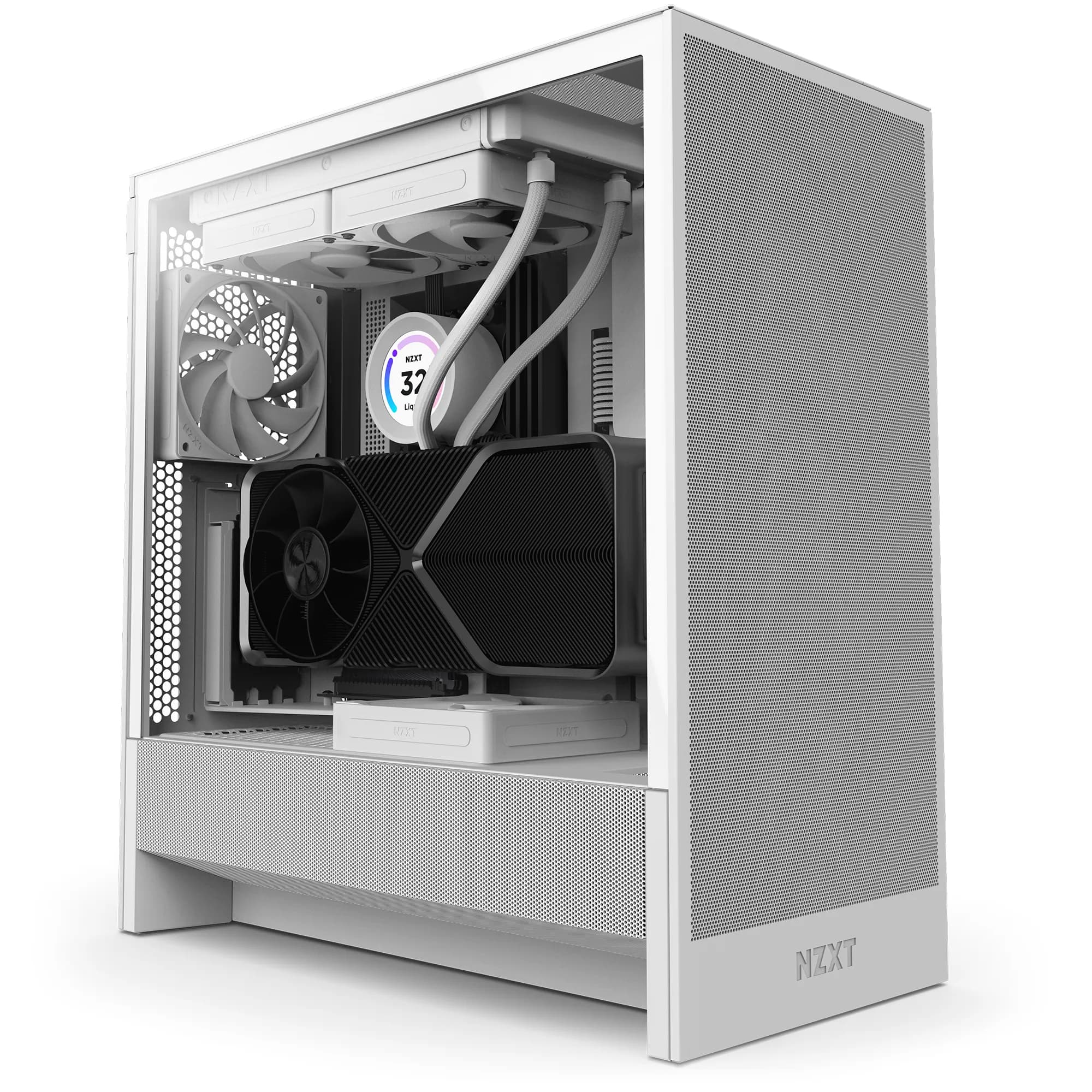 NZXT H5 Flow (2024) -miditornikotelo ikkunalla, valkoinen