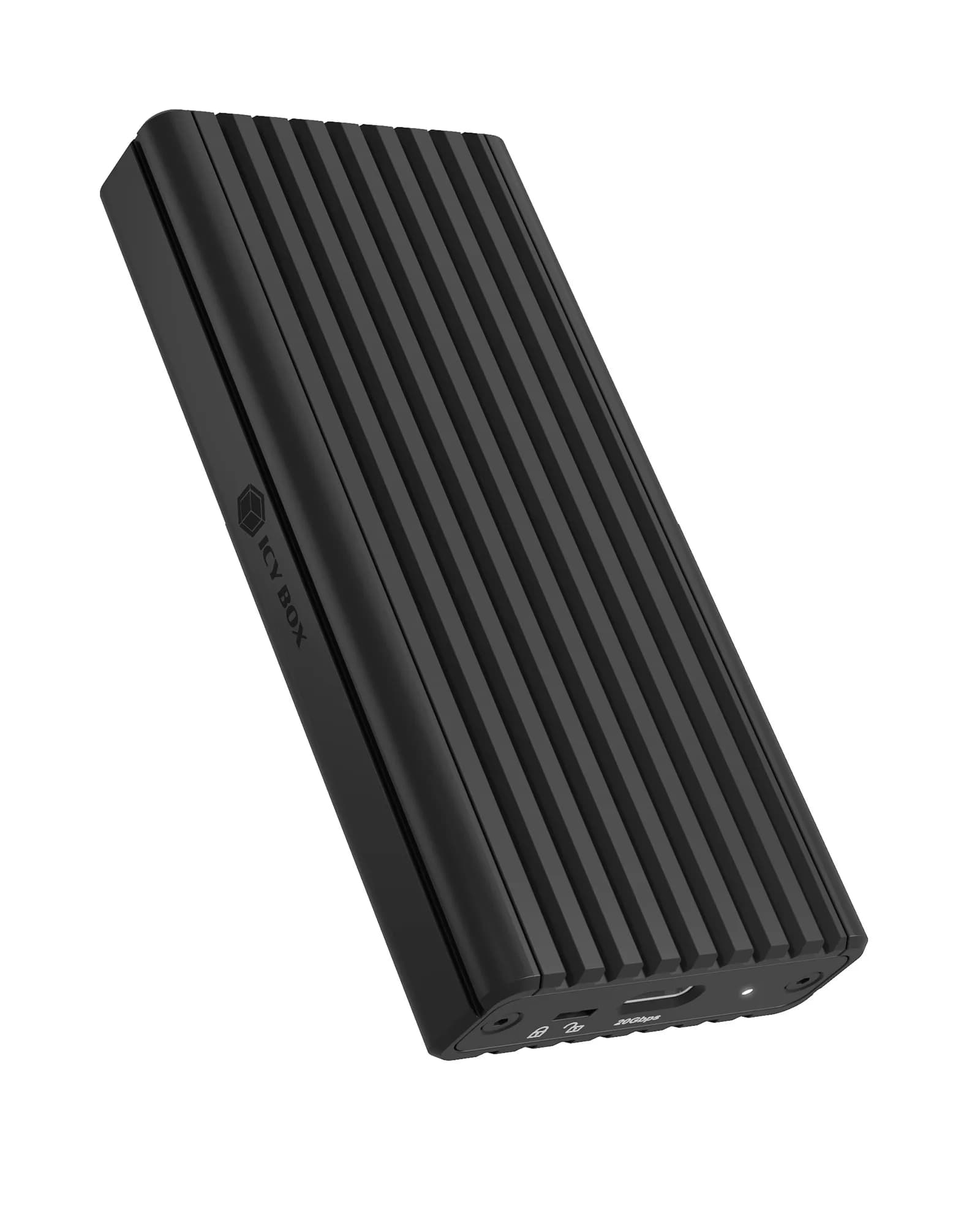 ICY BOX IB-1917M-C32A M.2 NVMe SSD -kotelo, USB 3.2 Gen 2x2, USB Type-C, työkaluton, musta