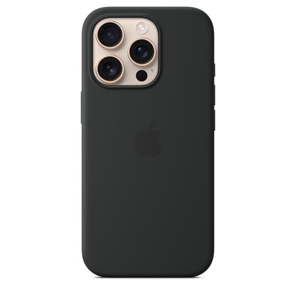 Apple iPhone 16 Pro, MagSafe -silikonikuori, Musta – Apple