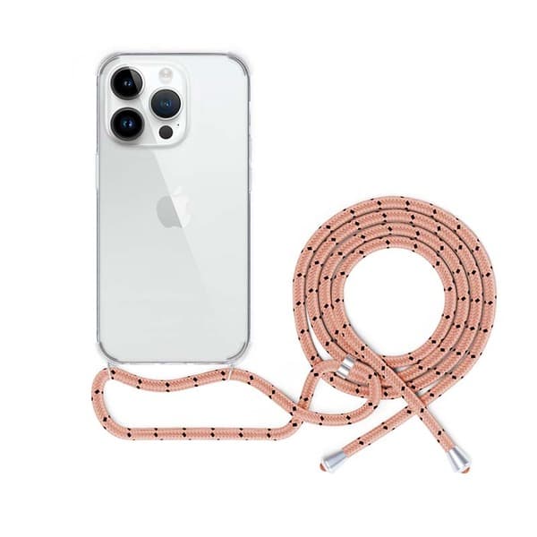 Epico Nake String, iPhone 14 Pro Max -suojakuori, Läpinäkyvä, Vaaleanpunainen – EPICO