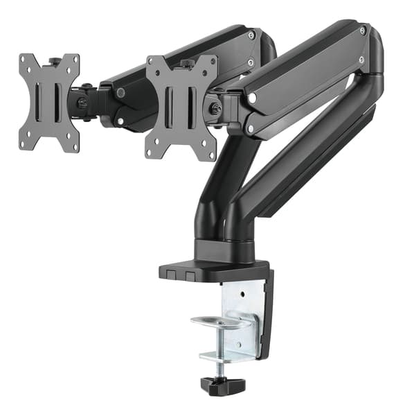 DELTACO ARM-0351 -monitorivarsi kahdelle näytölle 17-32", kaasujousella, 8 kg, musta – Deltaco