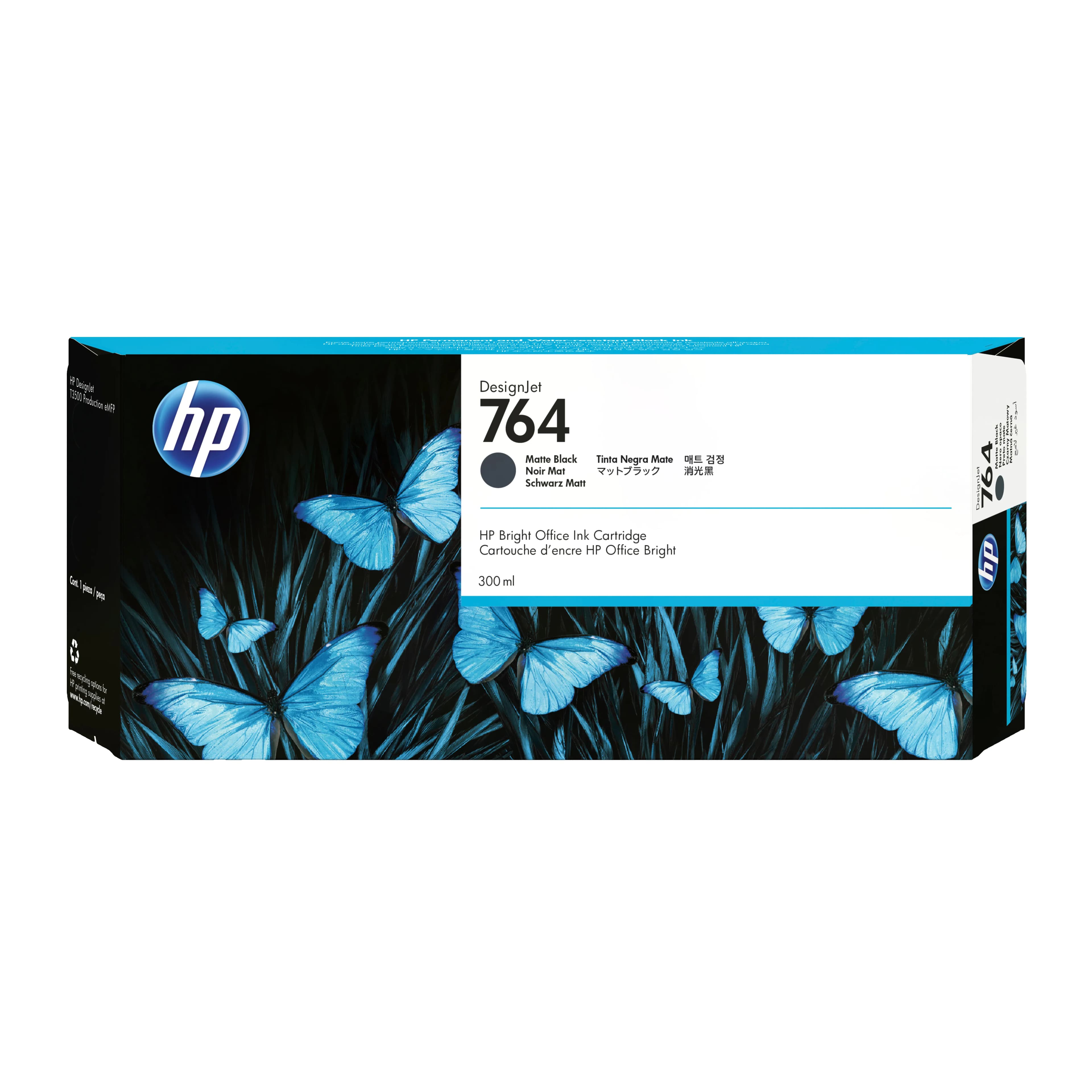 HP 764 -mustekasetti, 300 ml, mattamusta