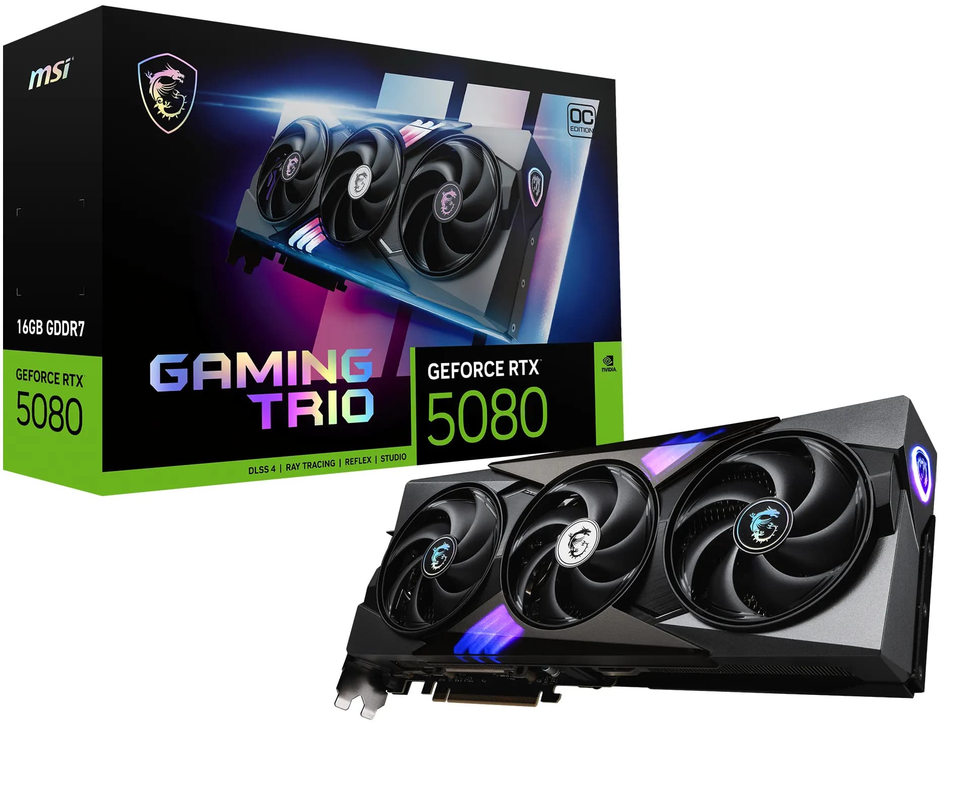 MSI GeForce RTX 5080 Gaming Trio 16 Gt OC -näytönohjain – MSI