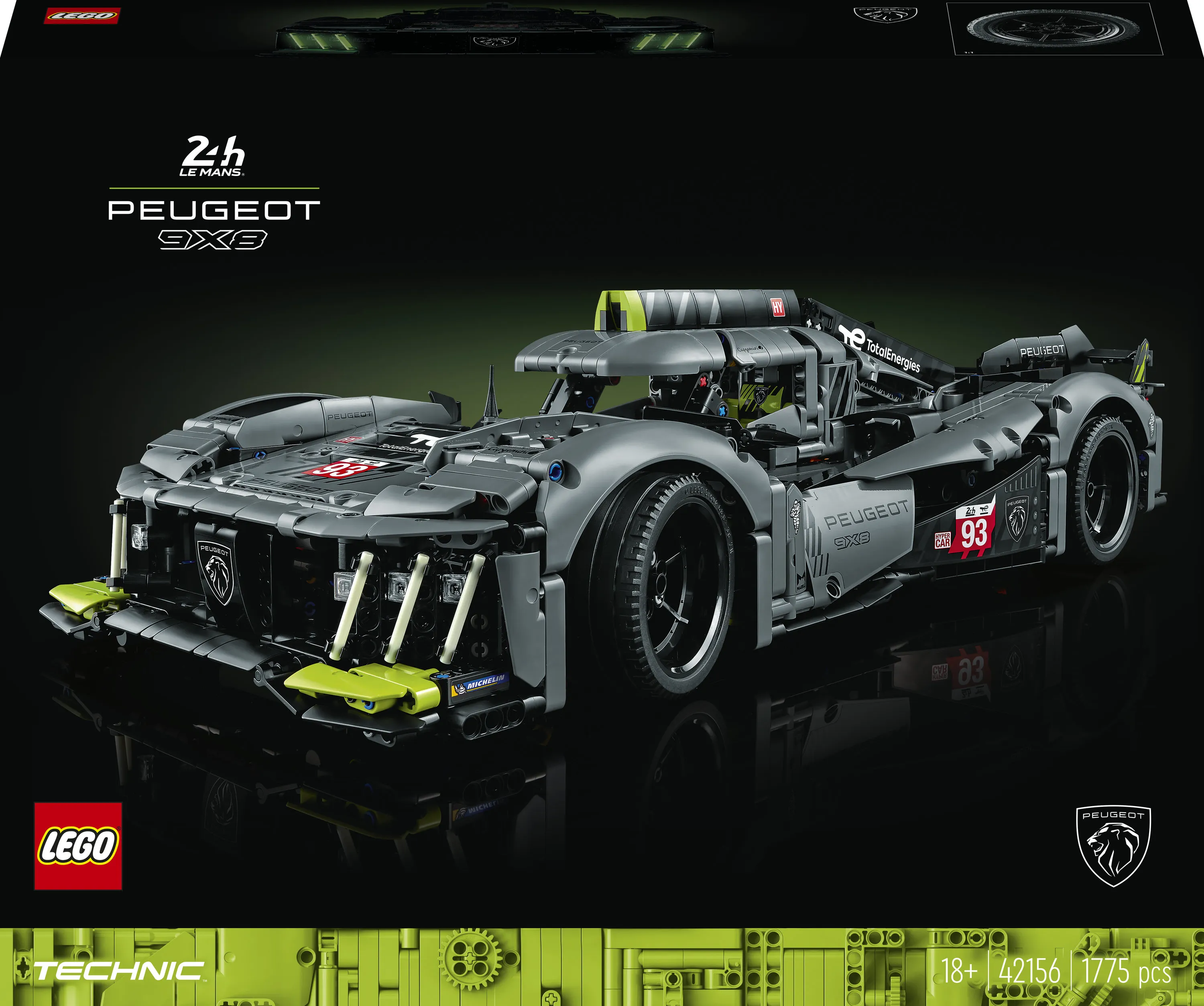 LEGO Technic Peugeot 9X8 24H Le Mans Hybrid Hypercar 42156 – LEGO