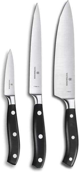 Victorinox Grand Maitre taottu veitsisarja, 3-osainen, musta – Victorinox
