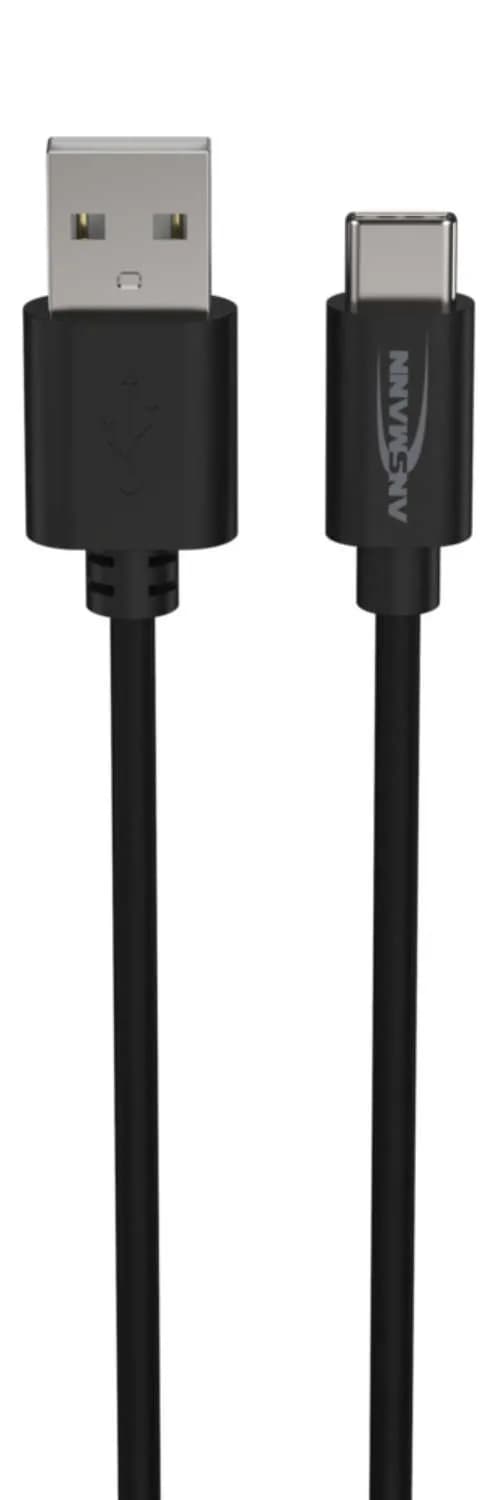 ANSMANN USB-A – USB-C -kaapeli, 1 m, musta – Ansmann