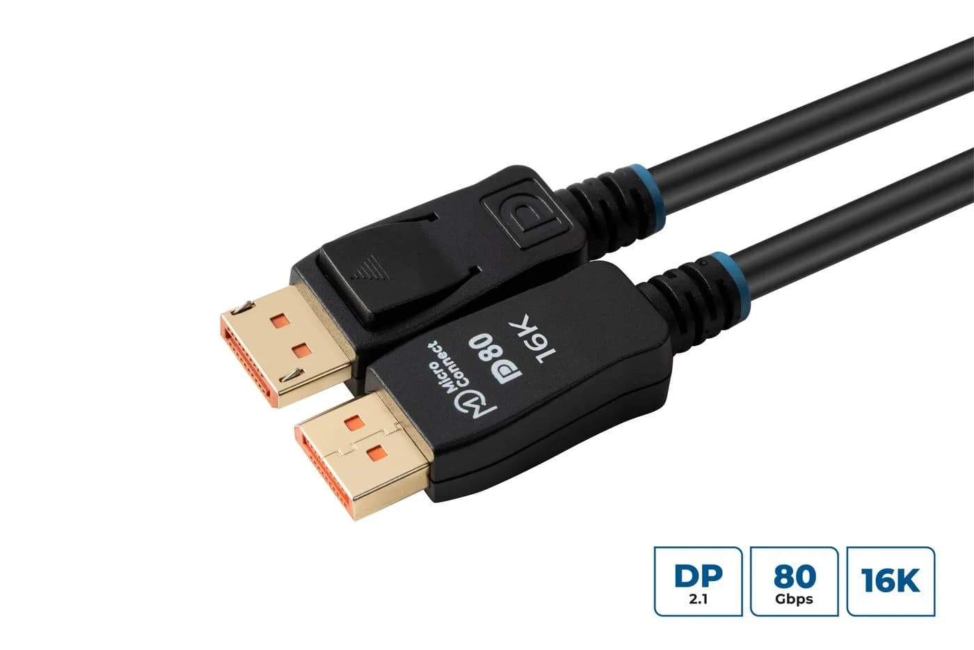 MicroConnect MC-DP-MMG-150V2.1 DisplayPort 2.1 -kaapeli, jossa 16K, 1,5 m, musta