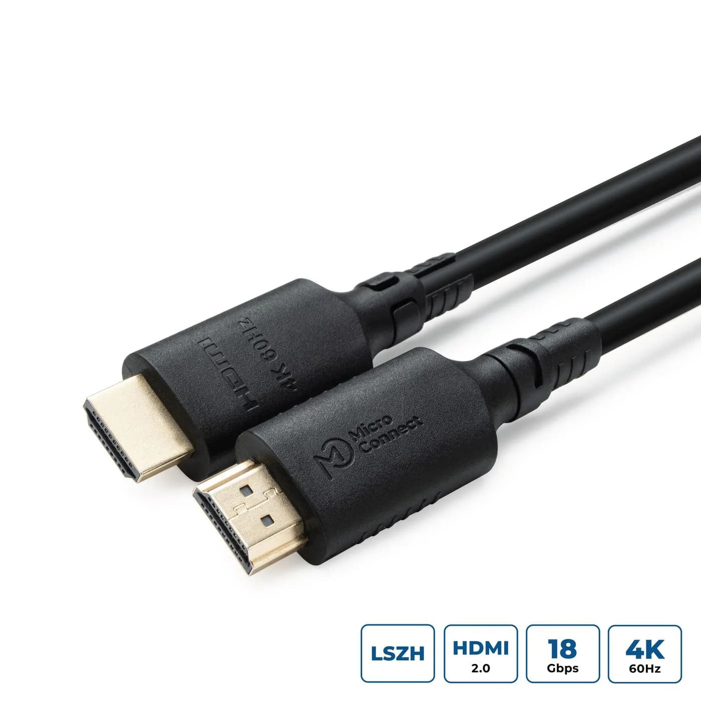 MicroConnect ColorFlex HDMI 2.0 LSZH -kaapeli, jossa Ethernet, 4K, 2 m, musta