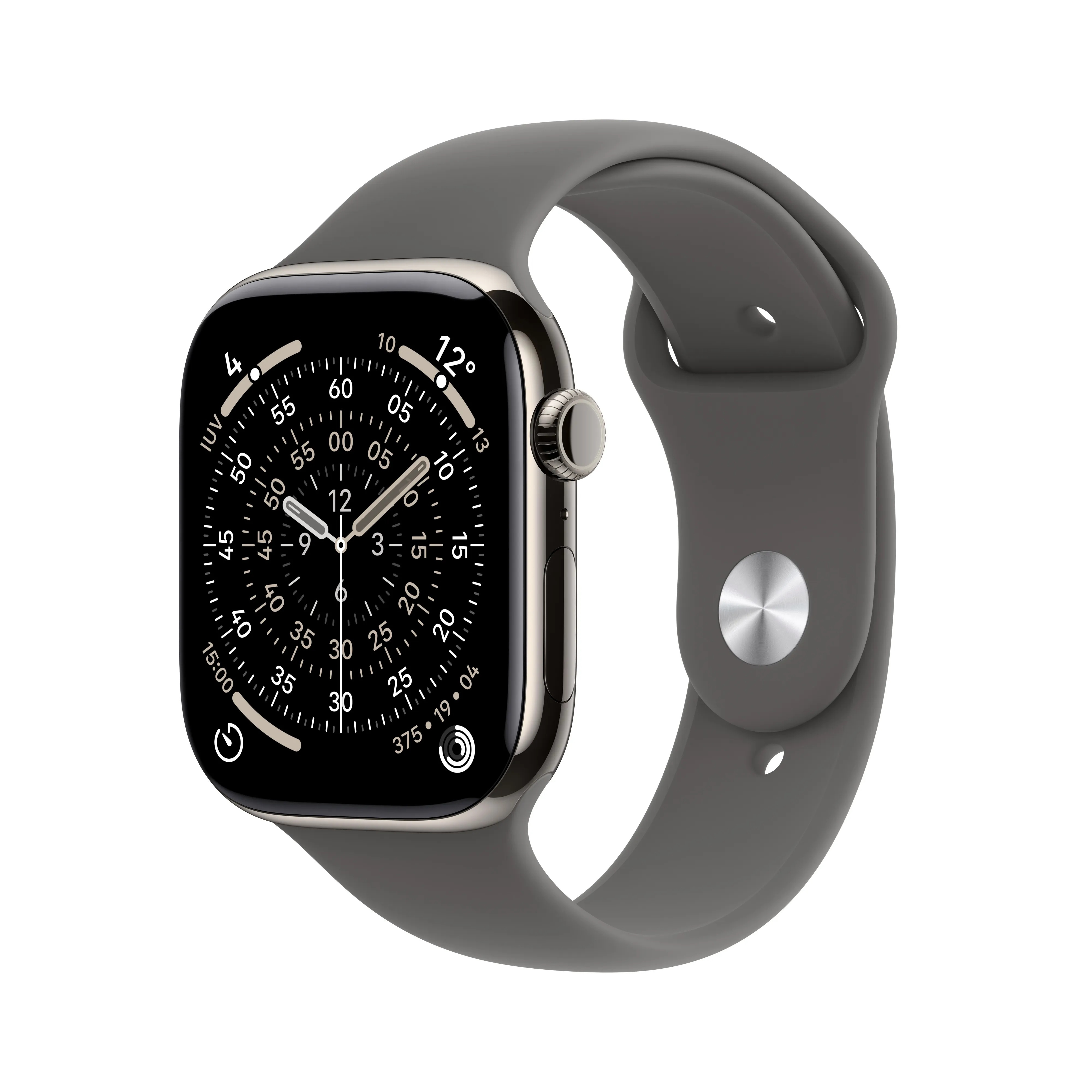 Apple Watch Series 11 (GPS + Cellular) 46 mm luonnonvaalea titaanikuori ja liuskeen­harmaa urheiluranneke, M/L – Apple