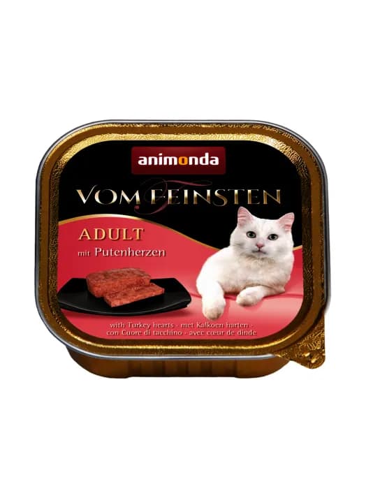 Animonda Vom Feinsten Turkey Hearts, Kissan märkäruoka, Adult, 100 g – Animonda