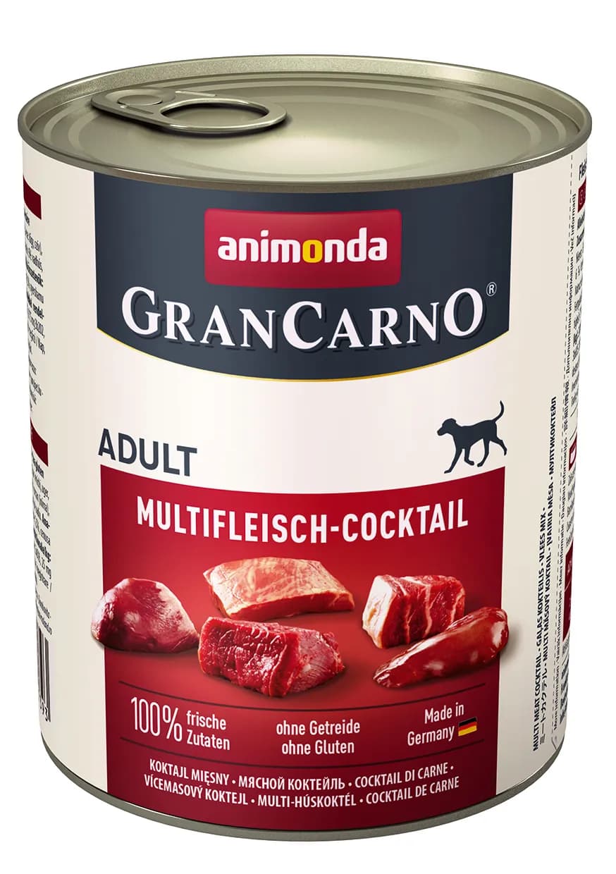 Animonda GranCarno Adult Multi-Meat Cocktail, Koiran märkäruoka, Viljaton, 800 g – Animonda
