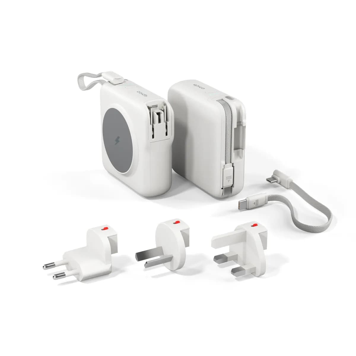 Epico Travel UltraPack 3in1 10 000mAh Power Bank and Wall Charger ET50 Plugs for EU, UK, AU  &  US, White – EPICO