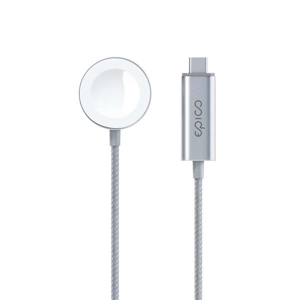 EPICO USB-C -pikalatauslaite Apple Watchille magneettikiinnityksellä 1.2m - hopea
