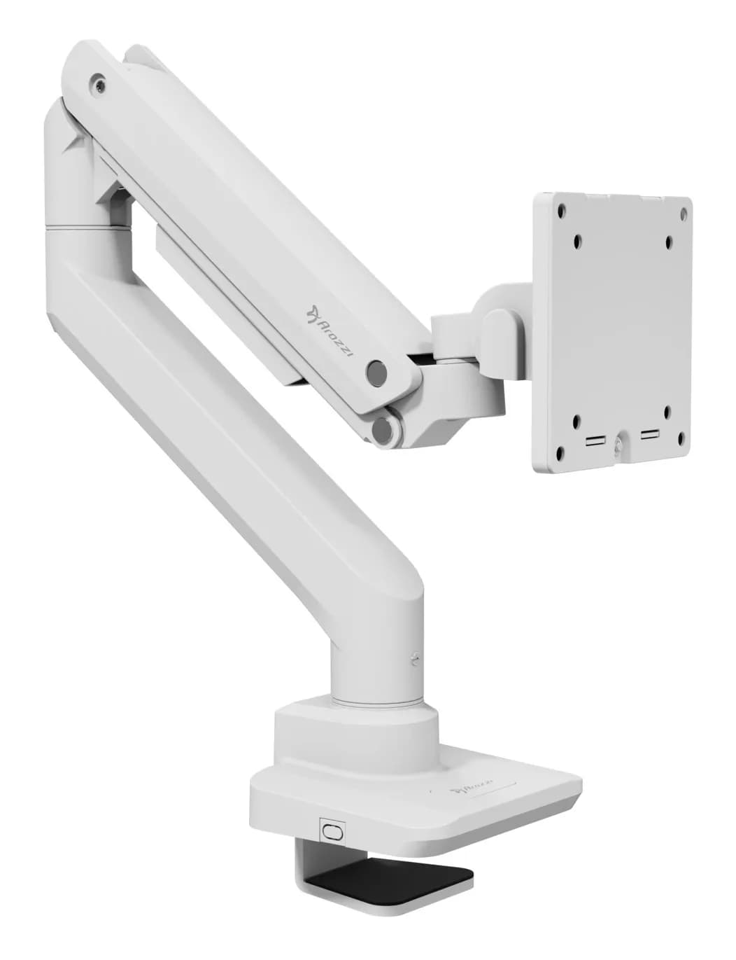 Arozzi Alzare Neo Pro -monitorivarsi yhdelle näytölle kaasujousella, 20 kg, VESA 75/100, valkoinen – AROZZI