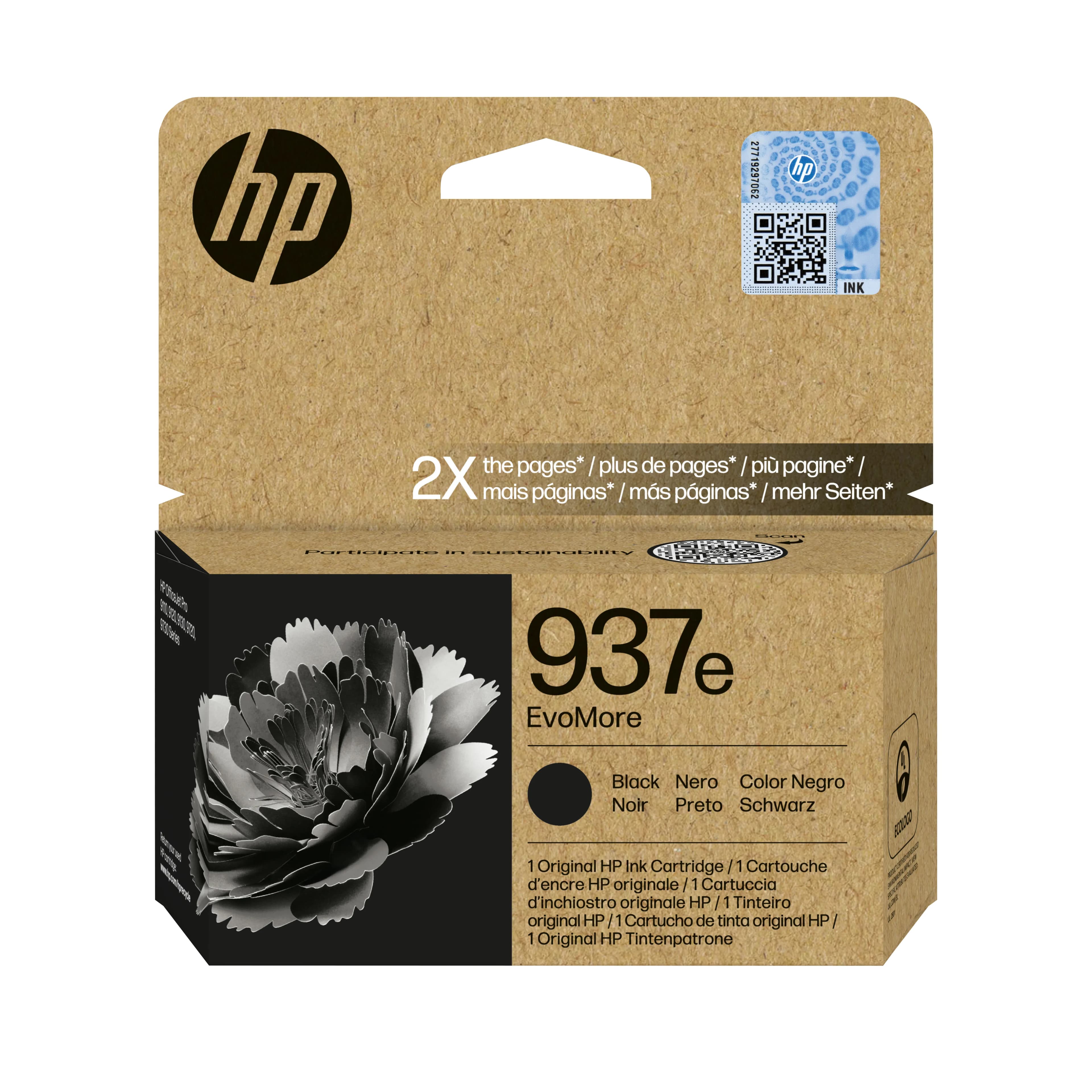 HP 937e EvoMore-mustekasetti, 53.5 ml, musta