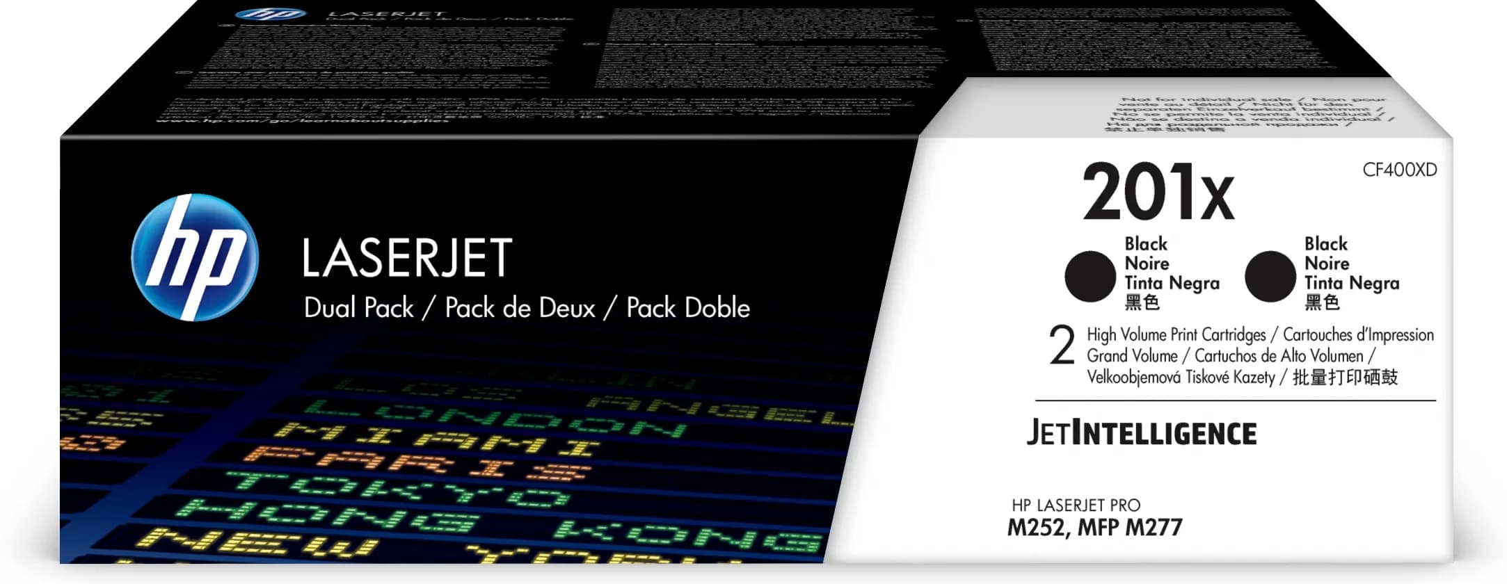 HP 201X High Yield -laservärikasettipakkaus, musta, 2 kpl – HEWLETT-PACKARD