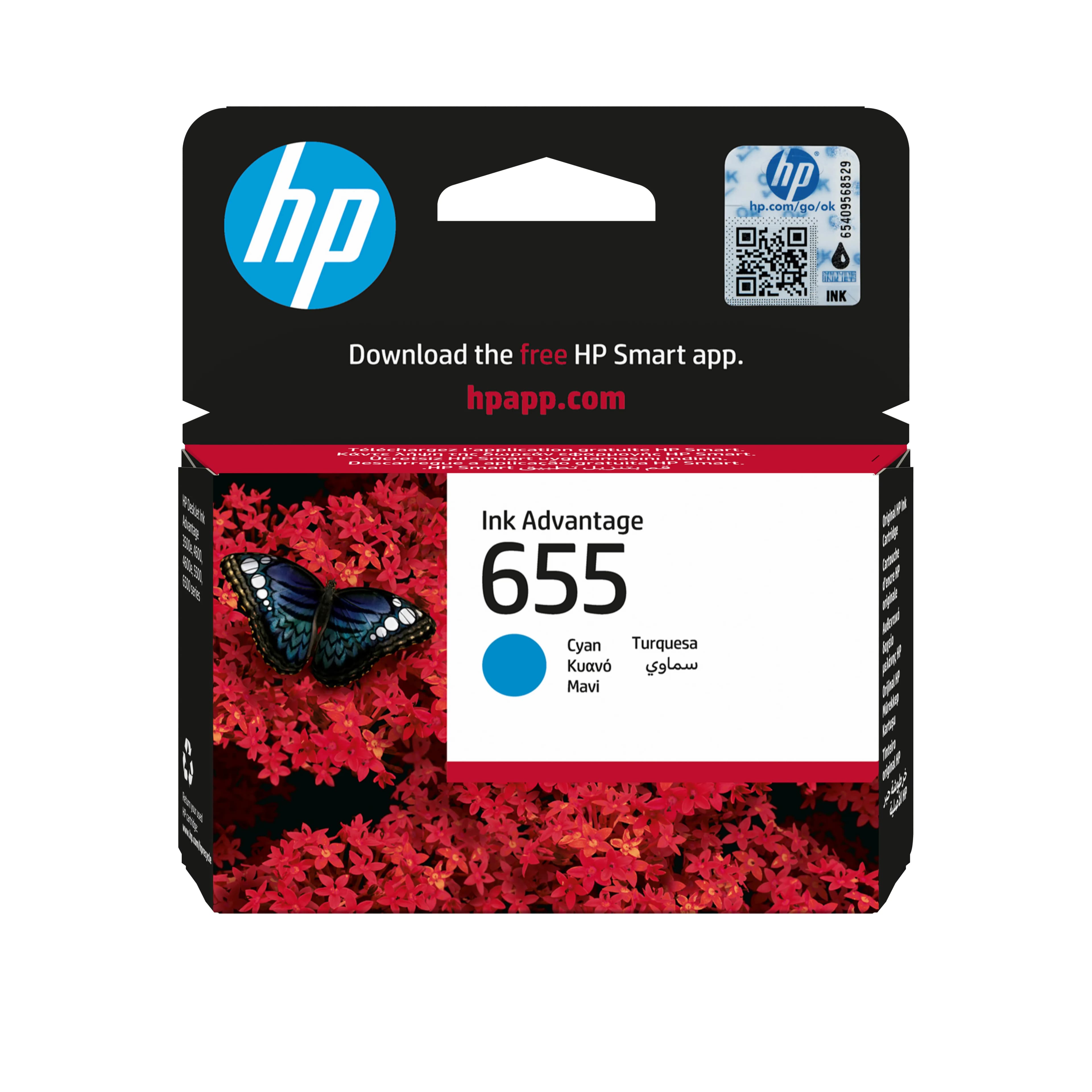 HP 655 Ink Advantage -mustekasetti, cyan