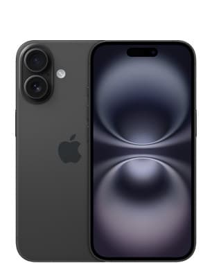 Kunnostettu iPhone 16 128 Gt, musta (Erinomainen kunto, uusi akku)