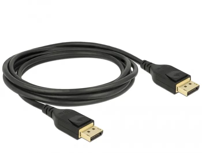 DeLOCK DisplayPort 1.4 Flat -kaapeli, jossa 8K, 3 m, musta – De-Lock