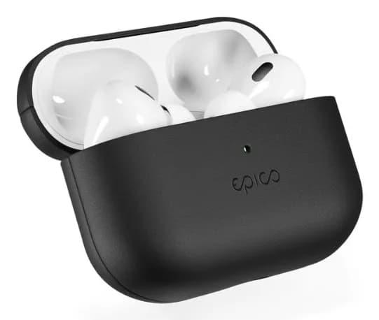 Epico Leather Case, AirPods Pro (2nd Gen) -suojakuori, Musta