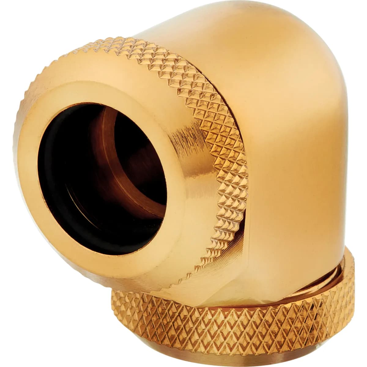 Corsair Fitting (hard tube),XF Hardline 2-pack (90° Angled 12mm OD compression_ gold) – Corsair
