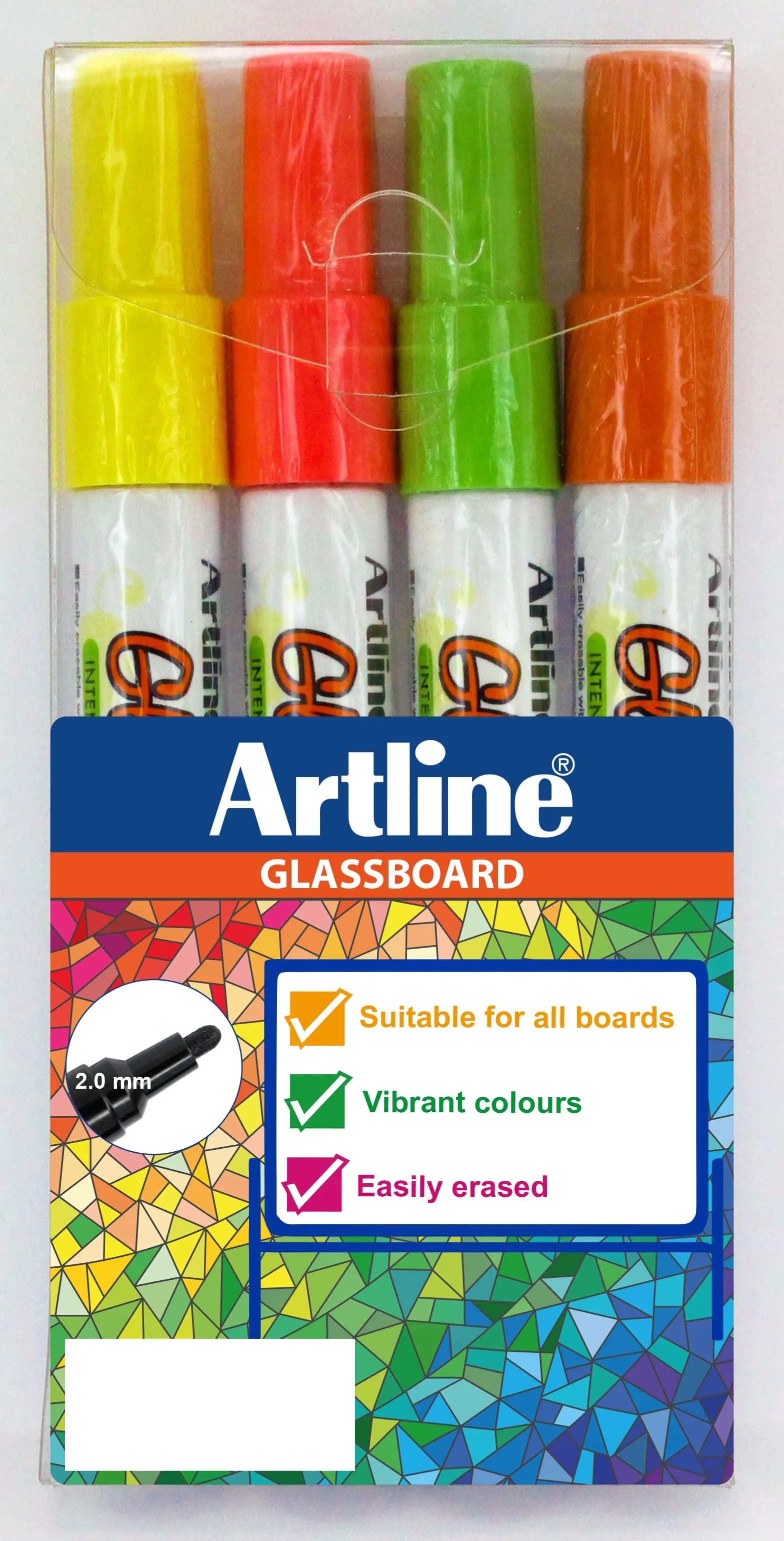 Artline Glassboard Marker pink, yellow, green, orange (4) – ARTLINE