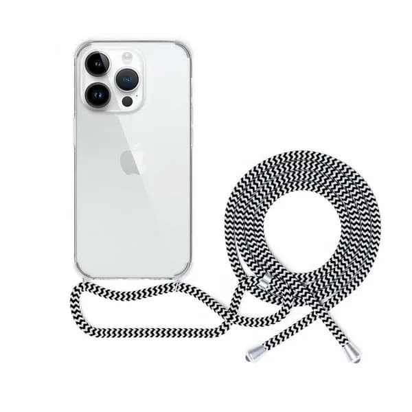 Epico Nake String, iPhone 14 Plus -suojakuori, Läpinäkyvä, Musta/Valkoinen – EPICO