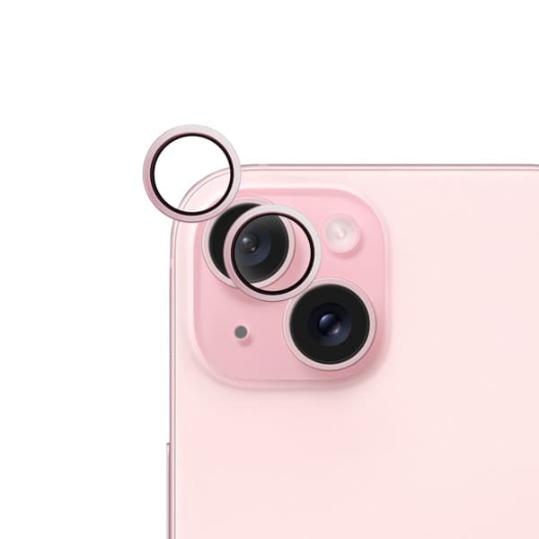 Epico Aluminium Lens, iPhone 15 / 15 Plus -kameran linssinsuoja, Pinkki – EPICO