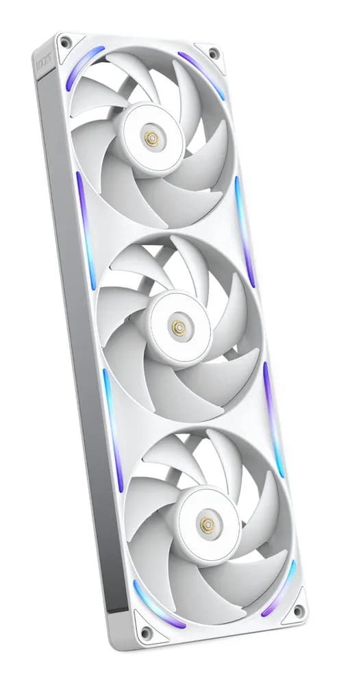 NZXT Performance F360X, 360 mm, PWM, nestelaakeri, RGB -tuuletinsarja, 3 kpl, valkoinen