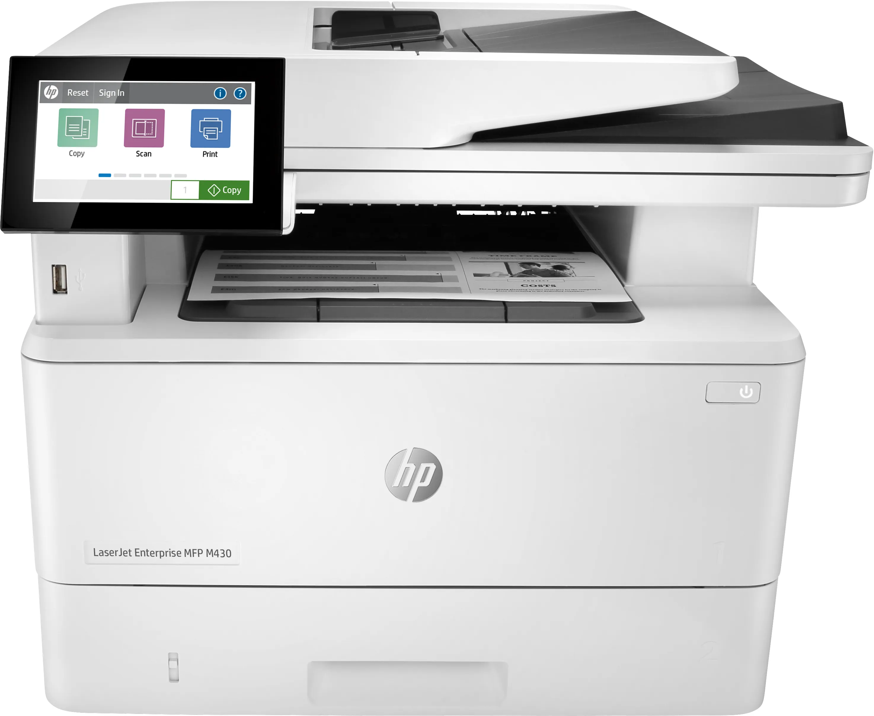 HP LaserJet Enterprise MFP M430f - Monitoimitulostin - M/V - laser - 216 x 297 mm (alkuperäinen) - A4 (media) - jopa 38 sivua/min (kopiointi) - jopa 3