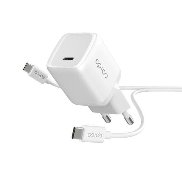 Epico 30W PD laturipaketti 1.2m USB-C to USB-C kaapelilla - valkoinen – EPICO