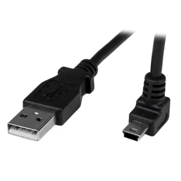 USB-A – Up Angle Mini USB -kaapeli, 1 m, musta
